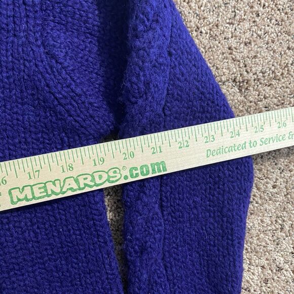 Vintage Jones New York Cable Knit Crewneck Sweater Petite Small Purple Wool 90s - Picture 4 of 5